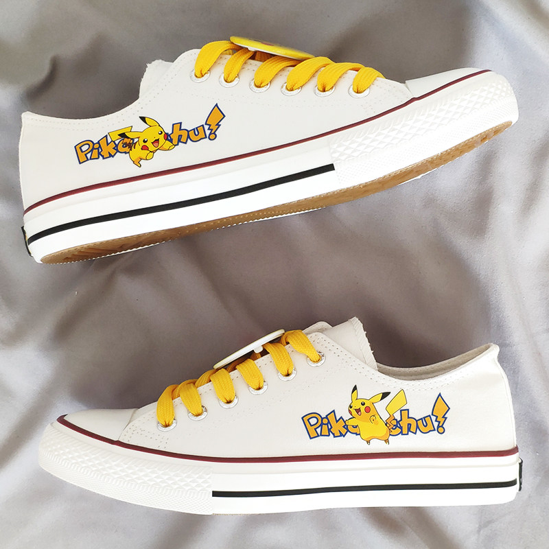 Pull back explosive change Pikachu ow joint cherry blossom tea Pepsi couple mandarin duck whale limited edition low top canvas shoes