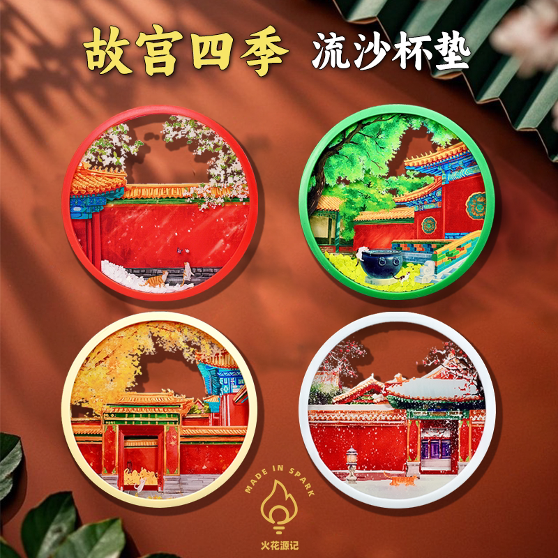 Beijing Forbidden City Quicksand Coaster Cultural and Creative Ornament Commemorative Birthday Teacher Foreigner Christmas New Year Chinese Style Creative Gift Beijing Forbidden City Quicksand Coaster Cultural and Creative Ornament Commemorative Birthday Teacher Foreigner Christmas New Year Chinese Style Creative Gift