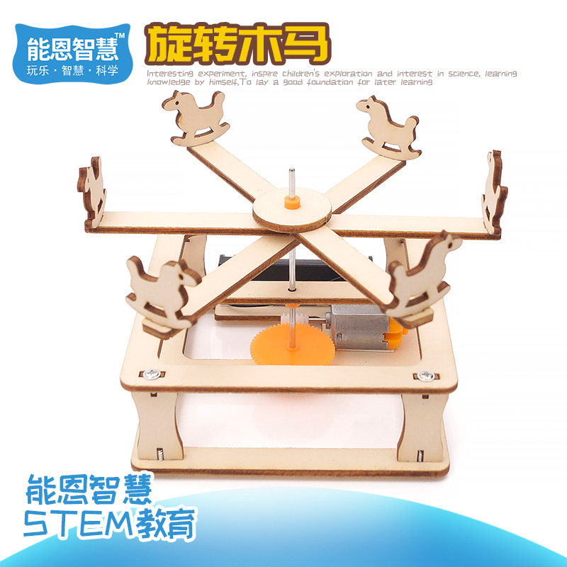 DIY rotating Trojans Primary school students Science and technology Small production of handmade creative materials Children's science experimental homework coeducation