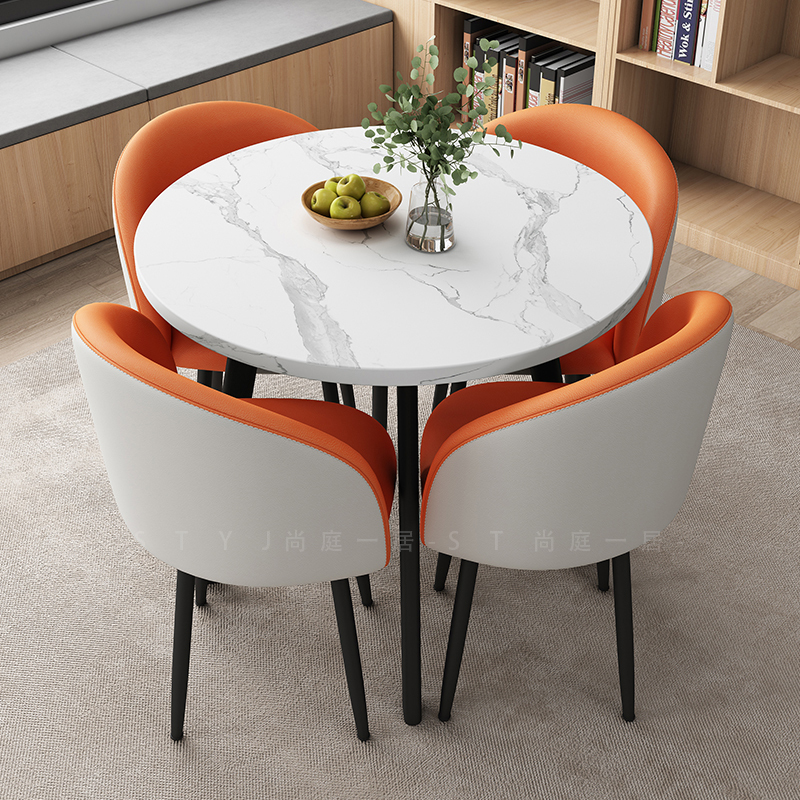 Modern Simple Reception Table and Chair Combination Milk Tea Shop Commercial Reception Can Store Negotiation Table and Chairs Leisure Small Round Table