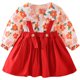 Girls suspender skirt 2021 spring and autumn new baby sweet floral skirt fake two-piece autumn children's flower bud skirt trend