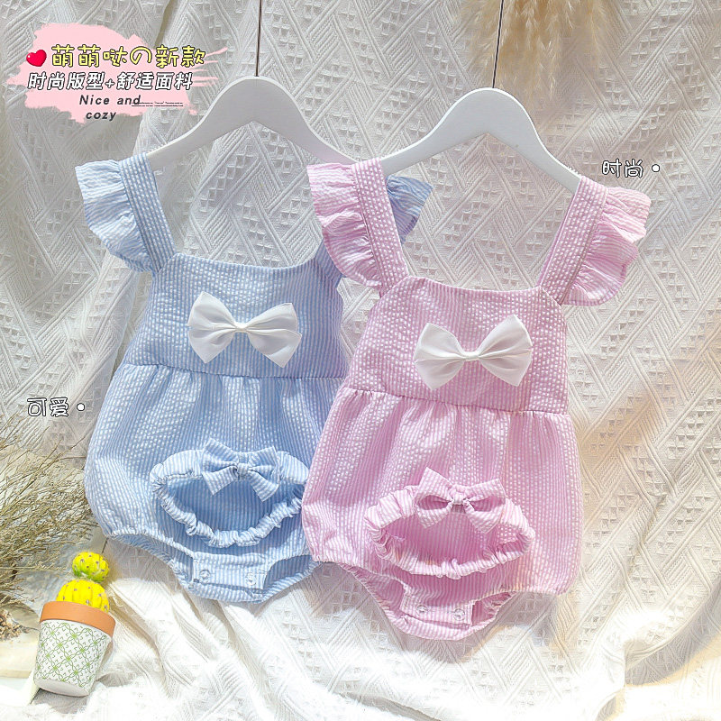 Online red female baby even sweaters summer thin outfits superOcean princess newborn baby clothes cute kha-clad