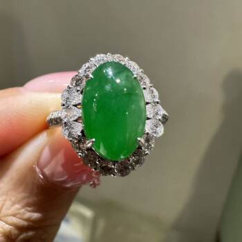 Newdella jade spicy green jade ring