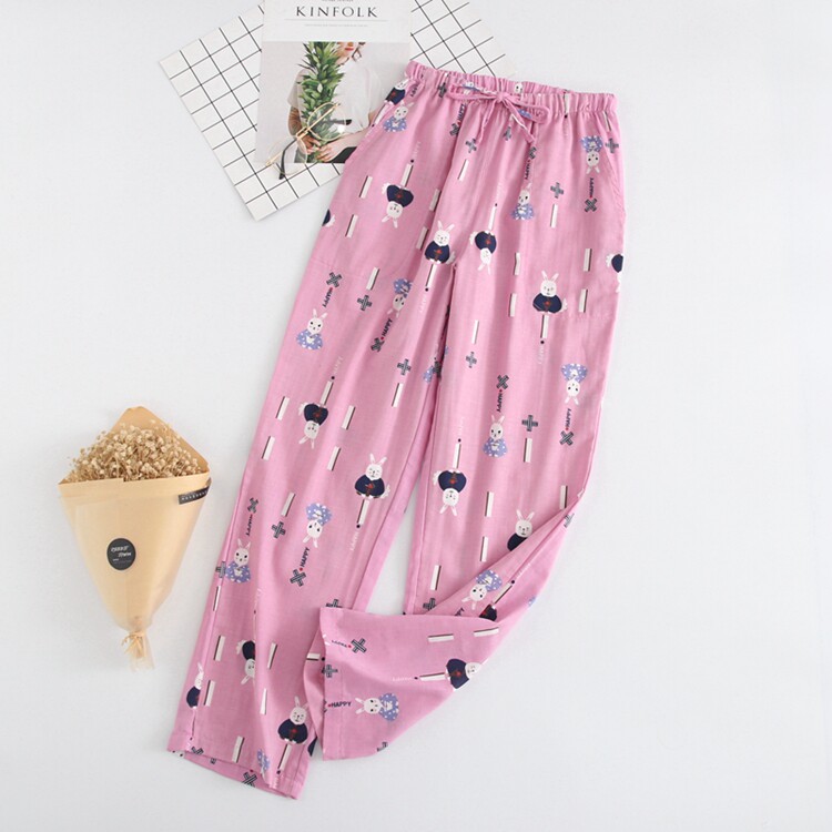 Break Code Special Price Clear Bin Handling Woman Spring Summer Sleep Pants Pure Cotton Cloth Home Long Pants Air Conditioning Pants Thin and casual home 