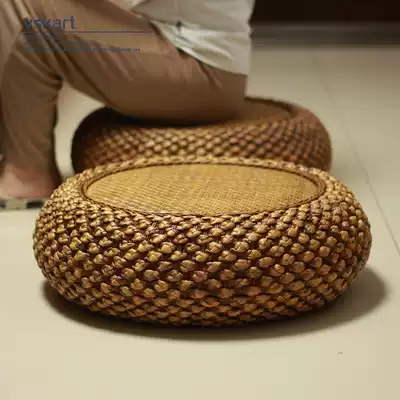 Rattan futon tatami bedroom cushion on the ground Japanese-style thickened household meditation meditation mat Straw living room cushion