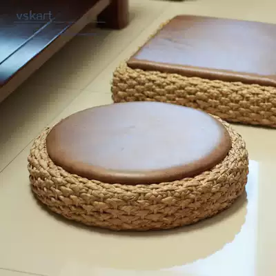 Rattan futon cushion Tatami worship Buddha Tea ceremony straw mat Japanese-style thickened household kneeling meditation mat Meditation mat