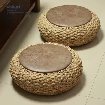 Futon cushion Straw tatami meditation mat Balcony floor grass pier thickened rattan pier Round pier mat