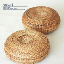  Futon straw tatami cushion Meditation meditation Buddha worship thickened round cushion Worship cushion Japanese cushion rattan