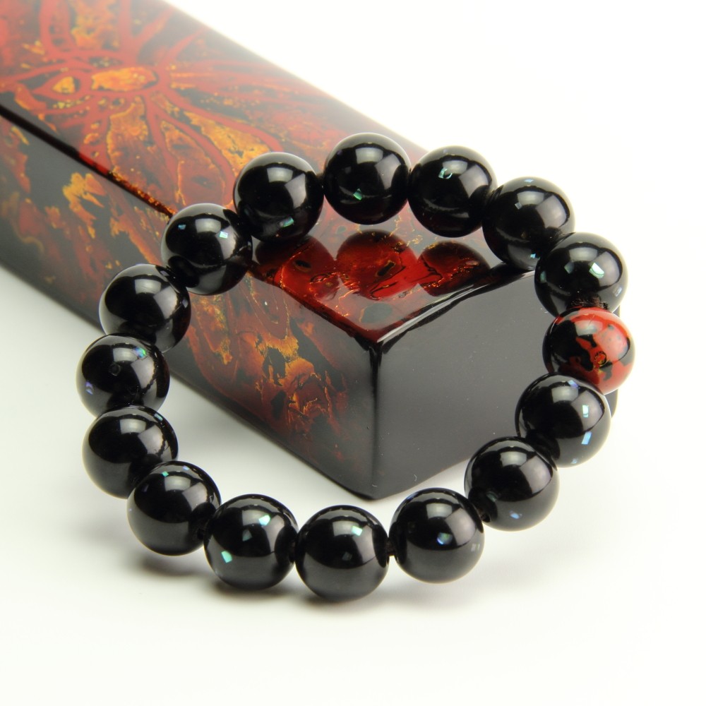 Tiancai Lacquerware Large Lacquer Bracelet Bracelet Bracelet Buddha Beads Acid Branch Wood Bodiless Lacquer Craft Pure Handmade Custom