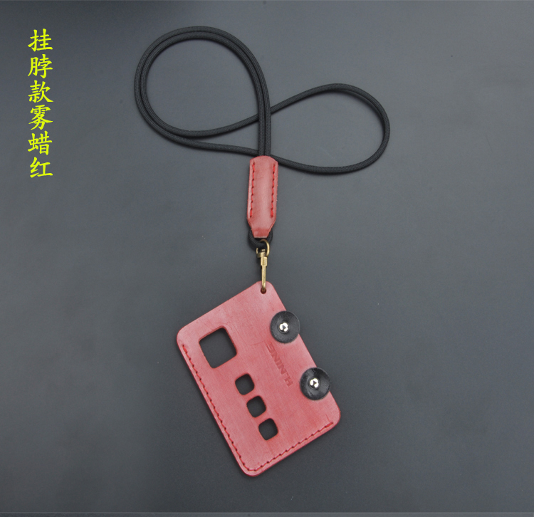 Handmade sáng tạo gói thẻ da lớp đầu tiên Thẻ truy cập thẻ tàu điện ngầm Thẻ xe buýt Thẻ treo cổ dây đeo thẻ