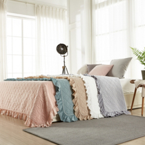 Korea import direct mail pure cotton soft lotus leaf edge high density multicolor rhinestone quilted bedsheet bedspread air conditioner