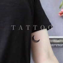  TATTOO QUEEN S101 new dark gradient black crescent moon tattoo sticker 12 pieces