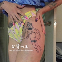 FLOWER arm girl TATTOO D79 X146 Beautiful girl black and white lines A fairy tattoo sticker sticker decoration