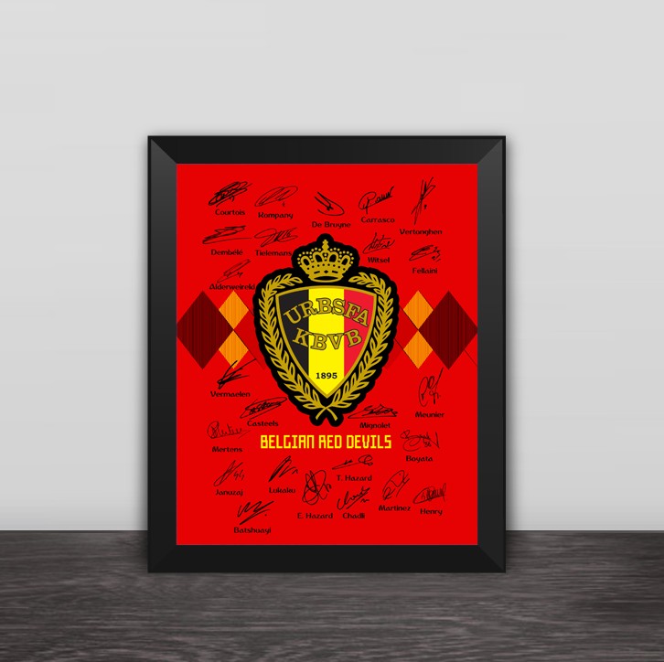 World Cup Belgians full team Signature photo frame Azar Signature Tintin 2018 World Cup photo wall-Taobao