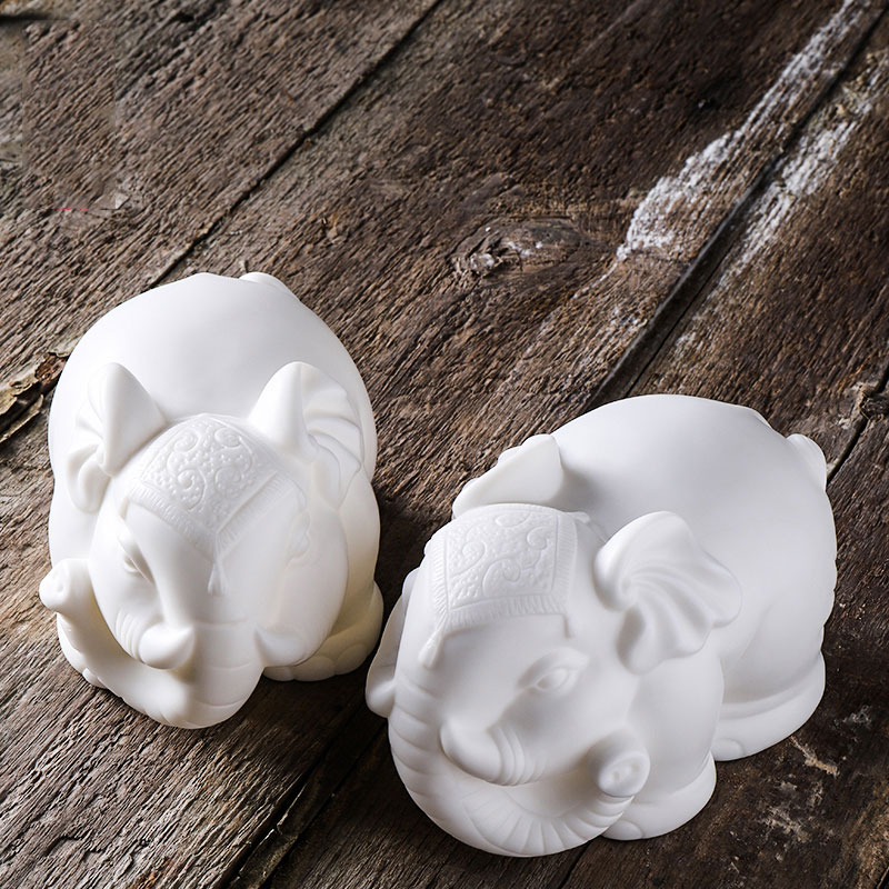 Tang Feng dehua white porcelain tea pet manually tea sets of kung fu tea set place a single player with 190119 gift boxes