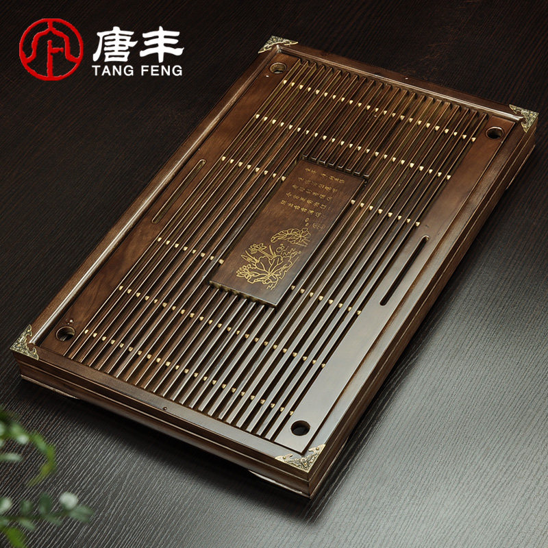 Tea tray solid wood kung fu tea tray household tea table simple water storage and drainage tea sea living room tea tray small Z