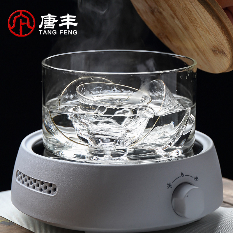 Tang Feng household electrical TaoLu sterilization pot for wash glass with cover tea to wash to electric tea stove transparent water jar Z steaming cup