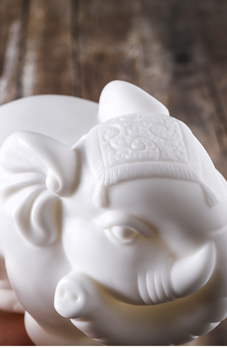 Tang Feng dehua white porcelain tea pet manually tea sets of kung fu tea set place a single player with 190119 gift boxes