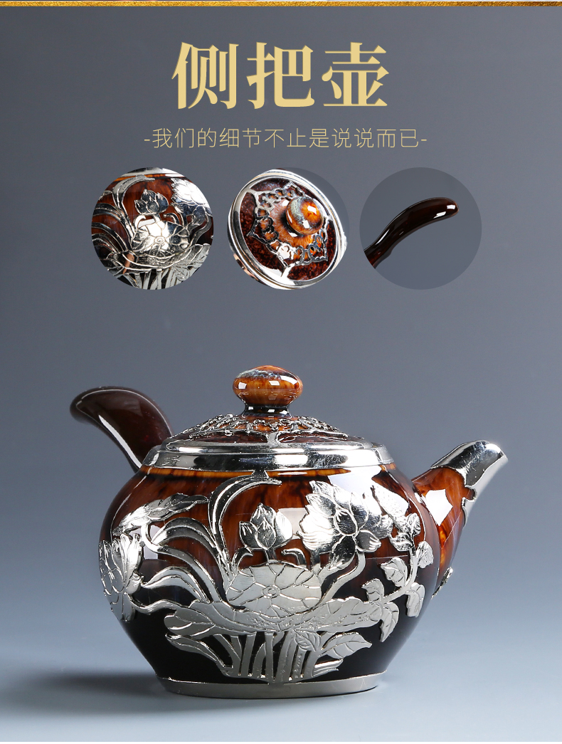 Tang Feng an inset jades only three set of tureen gift boxes with variable kung fu tea, a visitor to office 200043