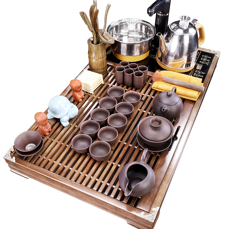 Tang Feng tea set automatic tea ware household one - piece kung fu tea tray of a complete set of contracted ceramic teapot