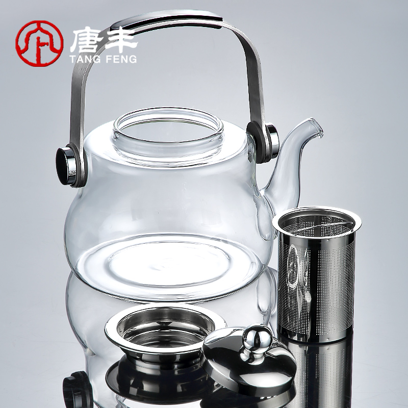 Tang Feng glass girder boiled tea set household stainless steel filter tea, black tea pu - erh tea kettle electrothermal TaoLu