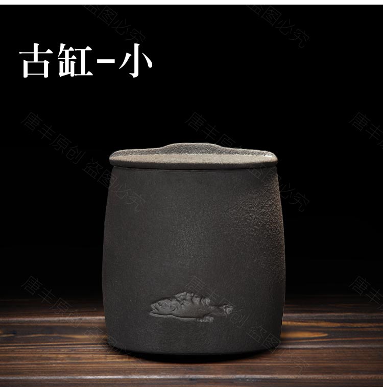 Tang Feng coarse pottery tea poured tea pot of tea warehouse spring restoring ancient ways earthenware jar black tea powder sealed ceramic tea pot