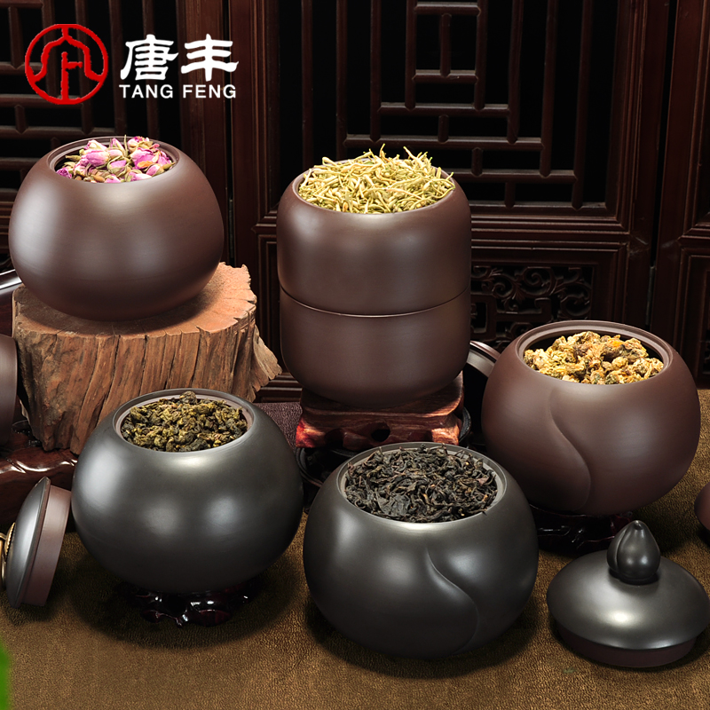 Tang Feng large violet arenaceous caddy fixings pu 'er wake receives half manual green tea tieguanyin seal POTS tea urn detong
