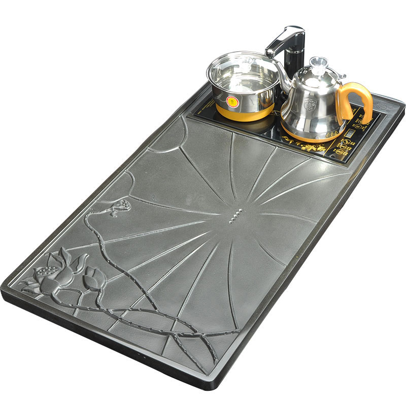Tang Feng sharply stone tea tray was stone tea sets the whole piece of black stone, stone tea sea large four z and electric heating furnace