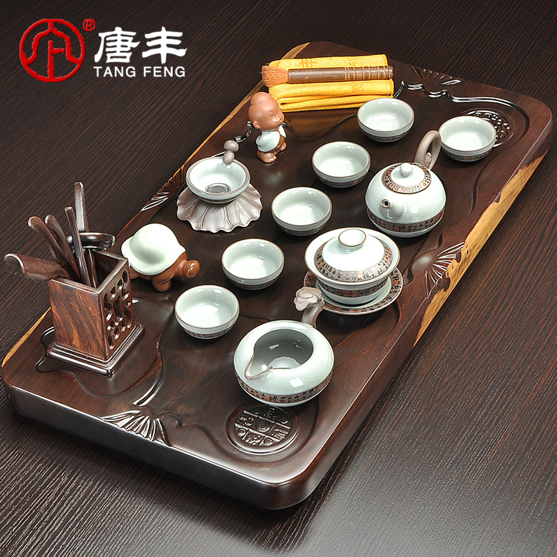 Tang Feng the whole piece of ebony wood tea tray tea table contracted ceramic tea pot - kunfu tea tea tea tea set sea