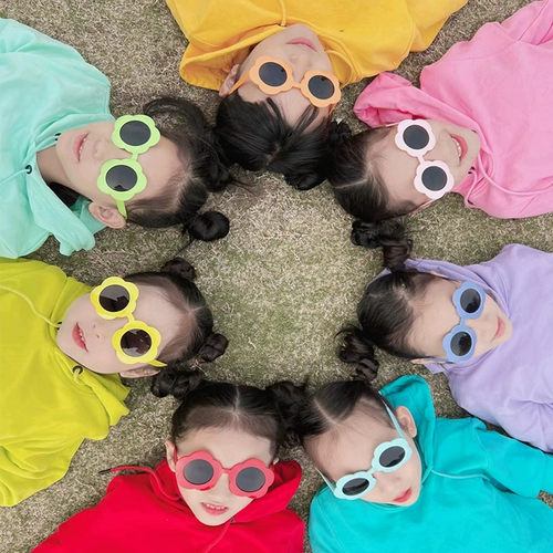 Детская осенняя цветная хлопковая толстовка подходит для мужчин и женщин для школьников для раннего возраста, семейный стиль