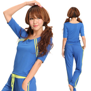 Biao spring spring summer new yoga suit mid-sleeve loose women jump exercise suit fitness exercise yoga suit suit