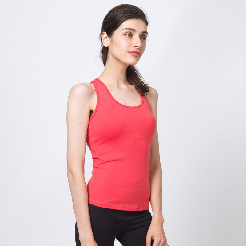 SMATCH Spring Summer New Pint Fitness Suit Vest With Apple Green Watermelon Red Self and Chest Cushion Yoga Clothes