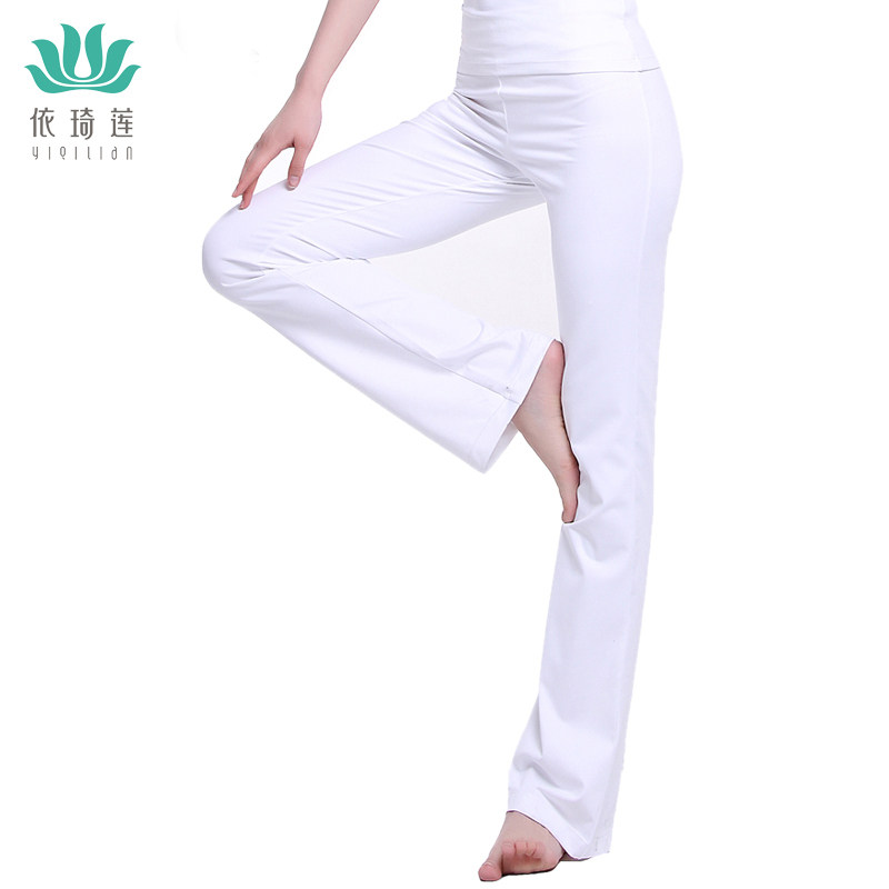 Yiqilian spring and autumn yoga pants white yoga pants women's running slim slim fitness exercise micro-la trousers