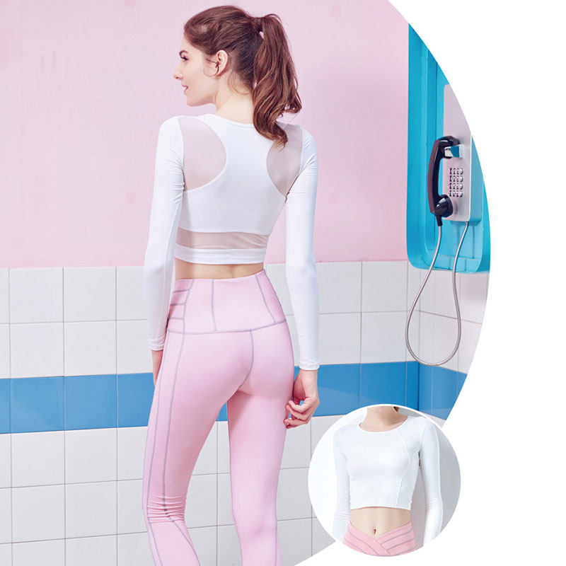 Bio spring yoga clothing spring and autumn new short-sleeved sexy navel yoga suit female quick-drying exercise fitness dance