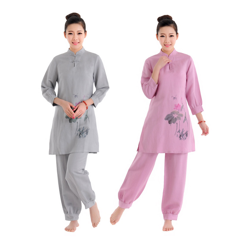 Rich Spring and Autumn new cotton and linen yoga clothes master meditation clothes loose home clothes white suit women's suit