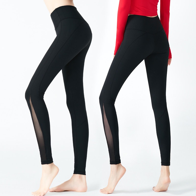 Bodhi yoga suit Running fitness women stretch tight pants Mesh stitching sportswear high waist thin yoga pants