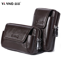 Мужской ремень, мобильный телефон, поясная сумка, чехол для отдыха, маленькая небольшая сумка, из натуральной кожи, 6.5 дюймов