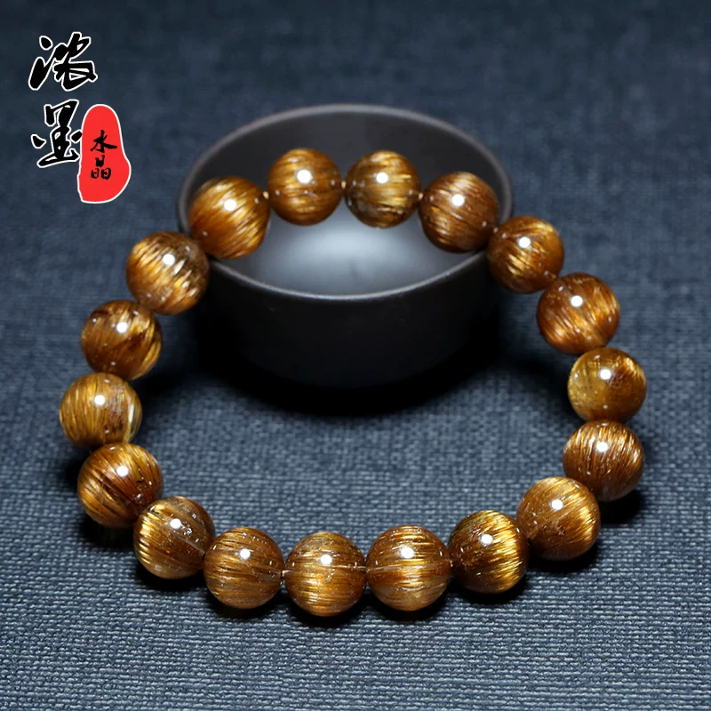 浓墨 Organic crystal, copper bracelet for men and women, cat's eye