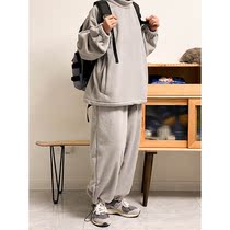 RCMAN winter polar fleece half-high collar pocket sweater basic solid color loose Japanese bottoming pants suit