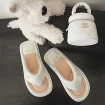 Small fragrant wind genuine leather bread slipper women Fashion outside wearing sandals Fairy Fairy Comfort Heightened 2022 Summer