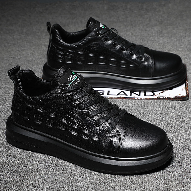Large size men's shoes autumn 2022 new 45 crocodile pattern tide brand sports shoes 46 men's casual leather shoes 47