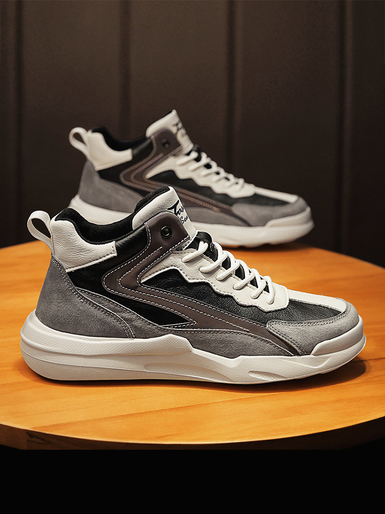 High-top shoes men's autumn and winter 2022 new 45 plus velvet sneakers 46 sports and leisure shoes extra large size men's shoes 47 cotton shoes