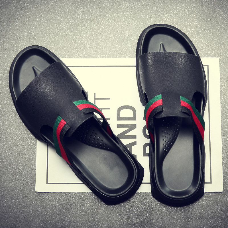 Large size slippers men's trendy outdoor wear 45 Men's summer sandals 46 Trend Korean version of the one-word slippers 47 Personality sandals 48