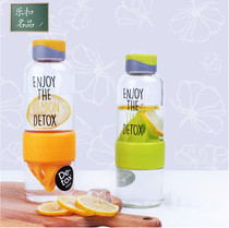 Le buckle plastic water Cup portable female student Korean creative trend water bottle lemon fruit tea cup