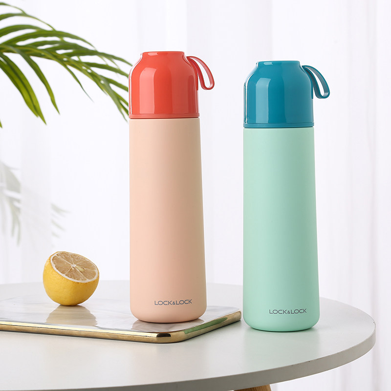 Lock and lock thermos cup female men's 304 stainless steel student large-capacity water cup portable simple kettle
