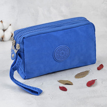 Korean version of fabric hand-held coin wallet ladies long fashion three-layer zipper large-capacity large screen mobile phone key bag bag