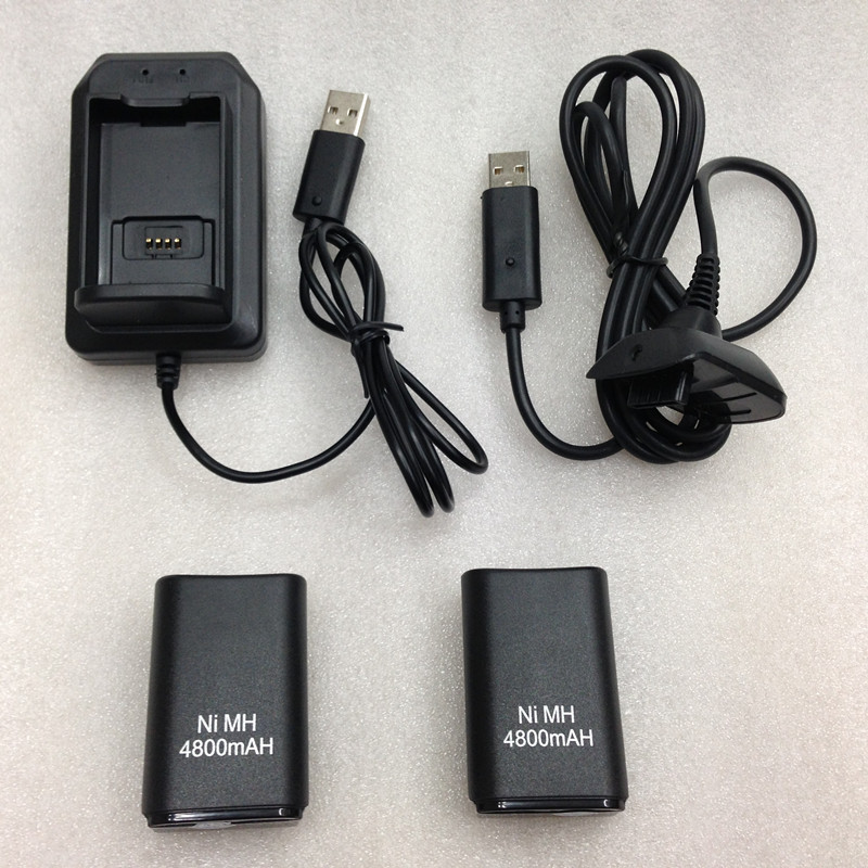Bộ điều khiển không dây XBOX360 Bộ pin 360 Bộ sạc pin Bộ sạc pin Cáp sạc USB Pin kép - XBOX kết hợp máy chơi game cầm tay nintendo switch