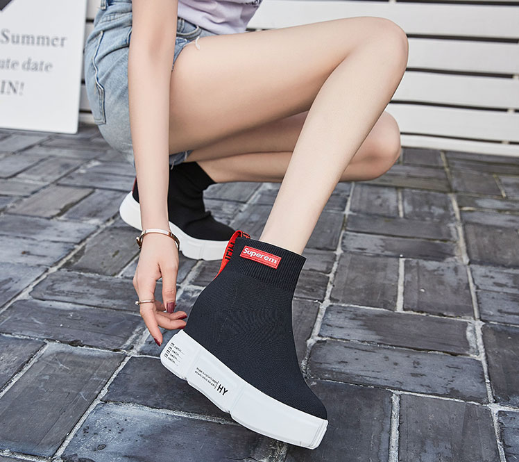 Vớ giày nữ Hàn Quốc phiên bản của ulzzang tăng sneakers 2018 new net red giúp đỡ cao ins siêu lửa giày cũ