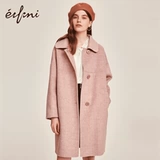 Зимнее шерстяное длинное двусторонное шерстяное пальто, средней длины