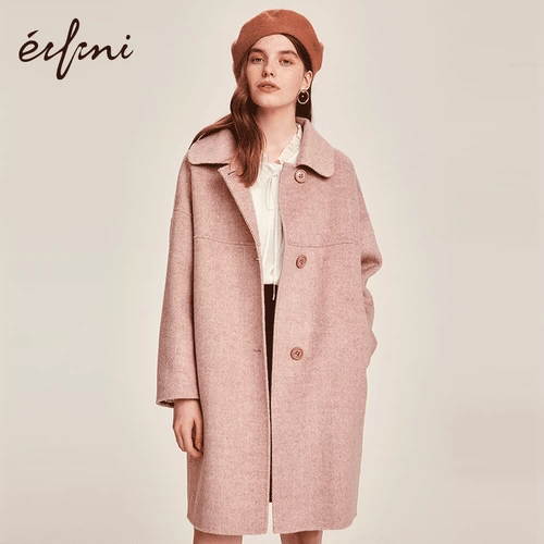 Зимнее шерстяное длинное двусторонное шерстяное пальто, средней длины